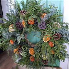Pre order Natural Christmas Foliage Heavy Wreath